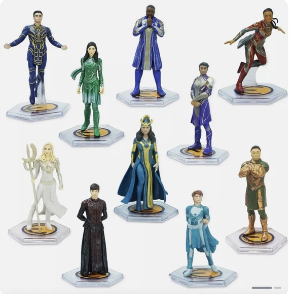 Marvel Eternals Deluxe Figurine Toy Set Of 10 Characters Disney Store NEW - Picture 4 of 4